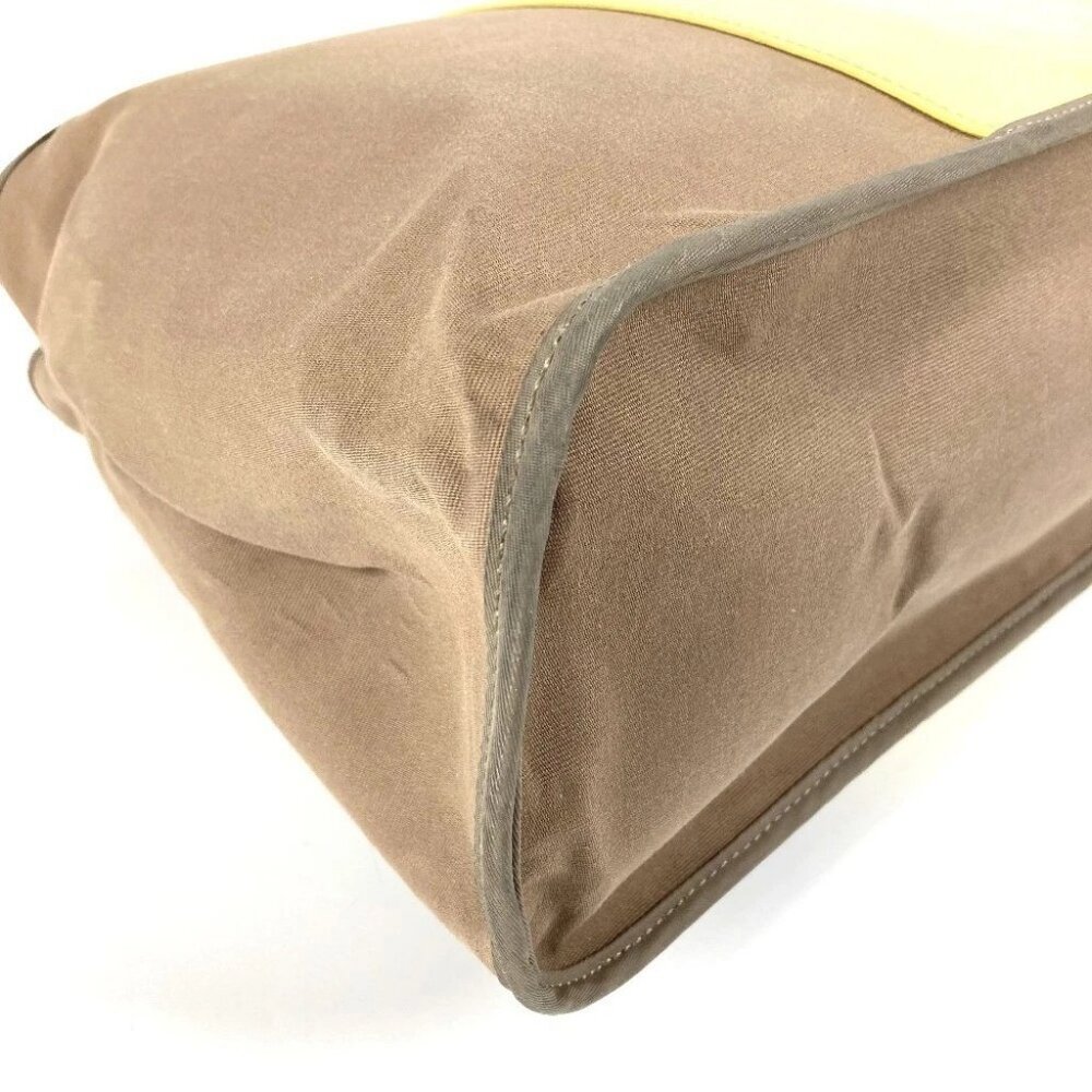 HERMES Bicolor Kabak Elan PM Shoulder Bag Tote Bag Leather/Canvas Beige/yellow - Picture 7 of 16